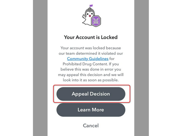 关于 Snapchat 的上诉决定