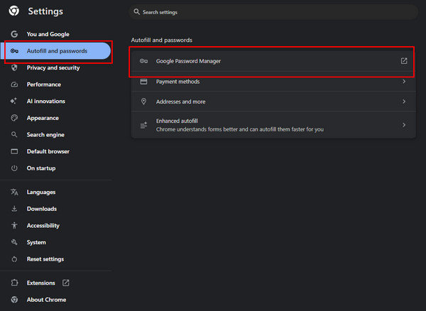 打开 Google 密码管理器