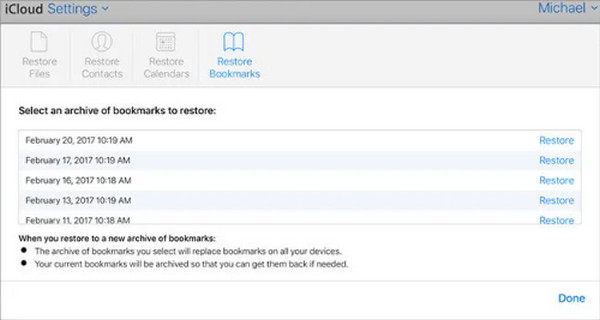 iCloud-inställningar