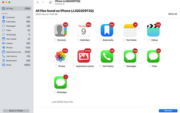 Interfaccia di Disk Drill iPhone Data Recovery