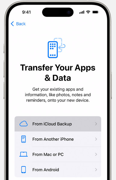 Из резервной копии iCloud