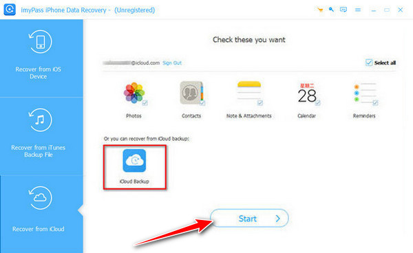 Открыть резервную копию iCloud