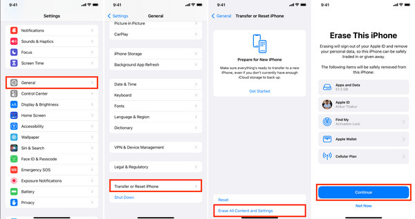 Hapus Semua Konten iPhone