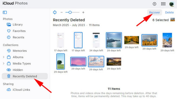 Foto eliminate di recente da iCloud