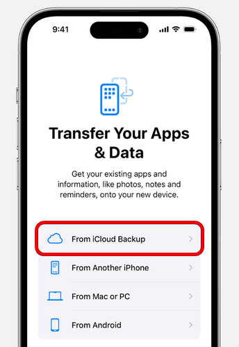 Återställ från iCloud Backup