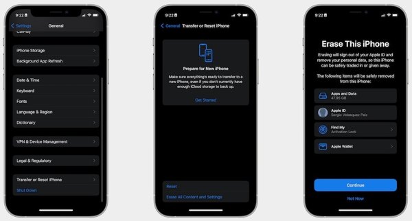 iPhoneを消去する