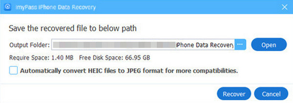 Click Recover Button
