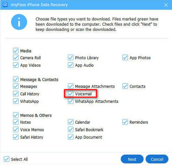 Click Voicemail Button