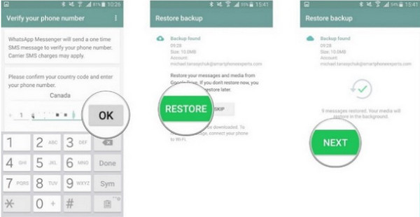 Восстановить резервную копию Android