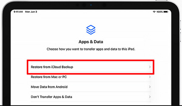 Восстановить резервную копию iCloud iPad