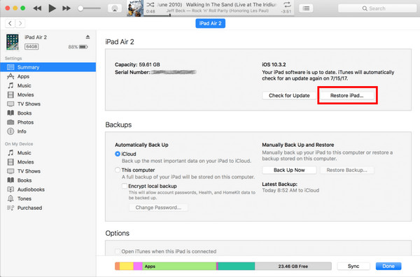 Восстановить iPad Itunes