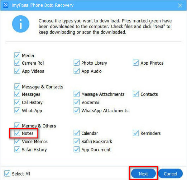 Klicken Sie auf die Schaltfläche „Notizen“.