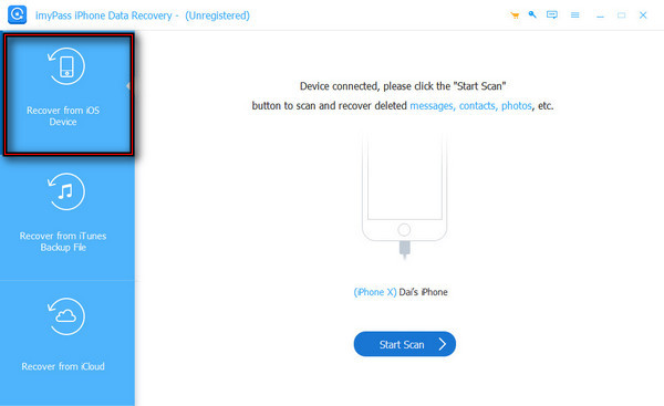 Selecteer 'Herstellen vanaf iOS-apparaat'.