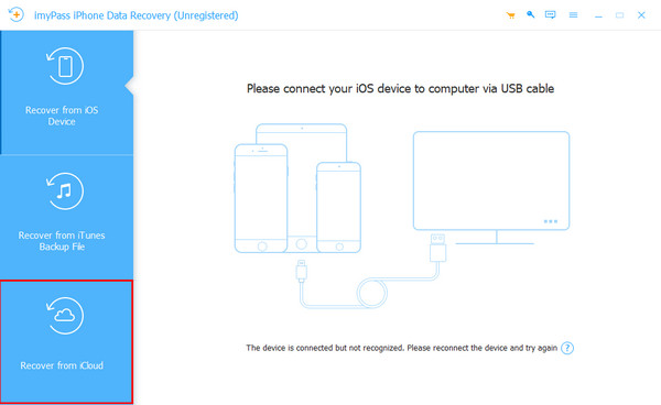 iCloud से पुनर्स्थापित करें बटन पर क्लिक करें