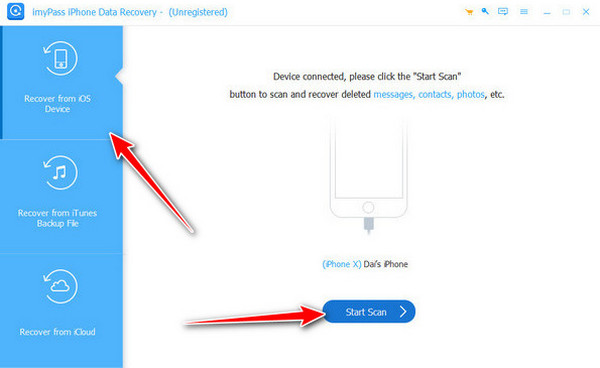 स्कैन प्रारंभ करें बटन पर क्लिक करें