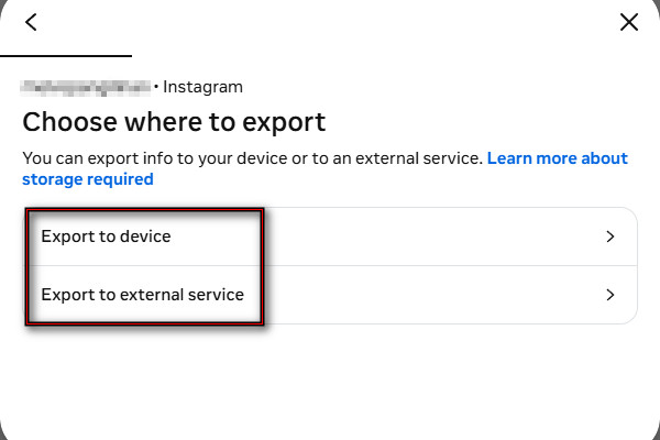 Vytvořit export účtu