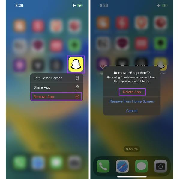 Gỡ cài đặt Snapchat trên iPhone