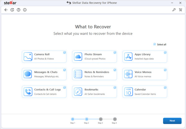 Interfaz de Stellar Data Recovery