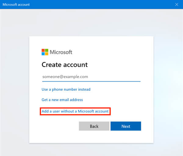 Add a user without a microsoft account windows 10