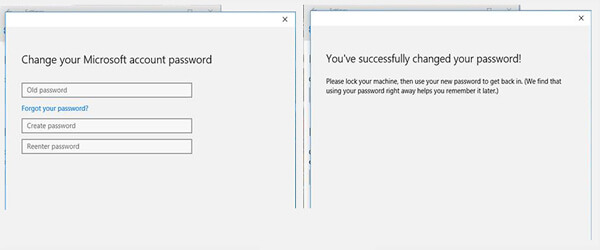 Modifica la password dell'account Microsoft