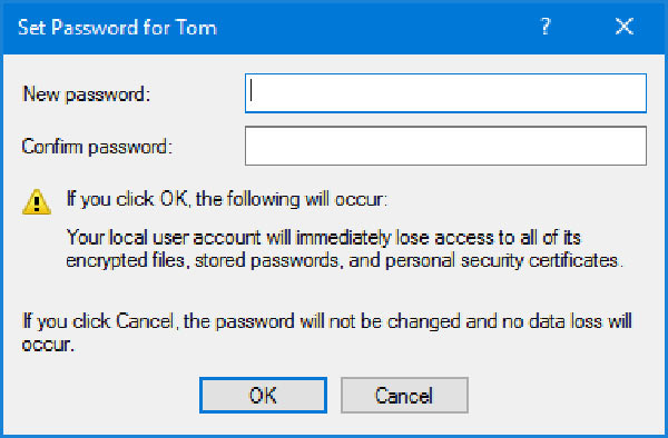 Chnage Windows 10 User Password Via Management