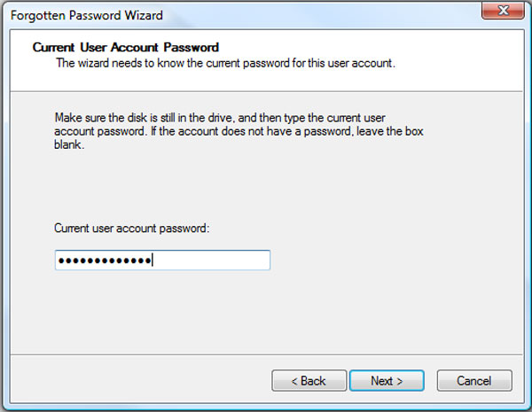 Current user windows account password