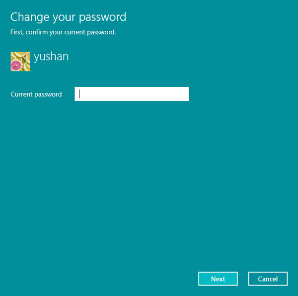 Skriv inn gjeldende passord Windows 10
