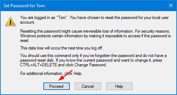 Proceed to Set Password