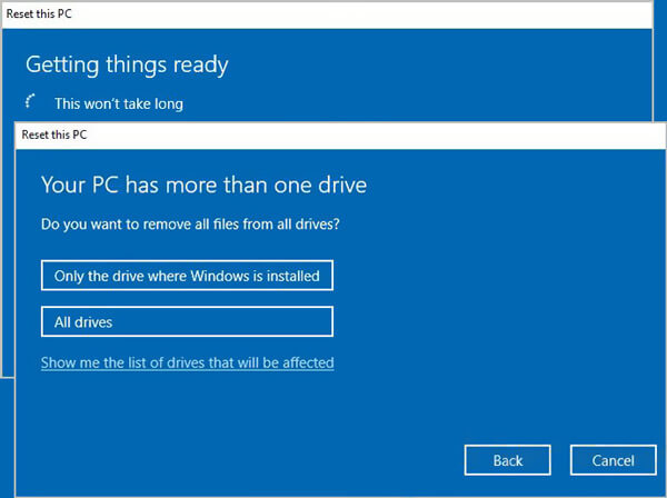 Remove all drives