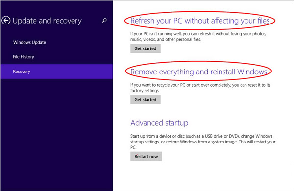 刪除所有內容並重新安裝Windows