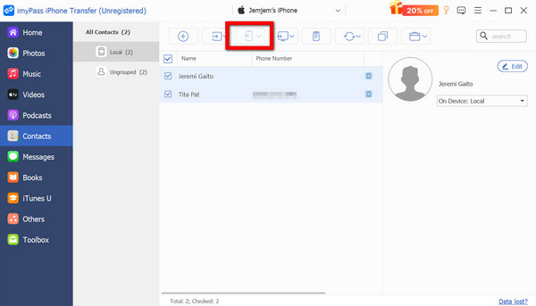 Exportar para iPhone
