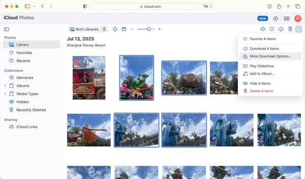 iCloud-Fotos online herunterladen