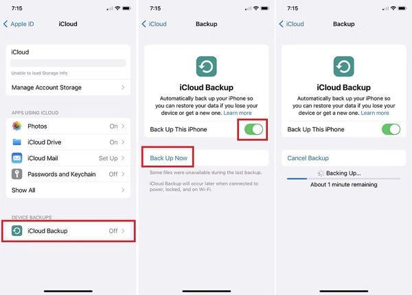Sikkerhedskopiering af iCloud