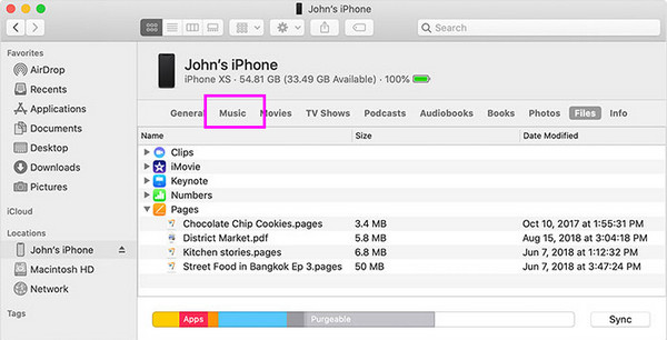 Kopier musik - iPad til computer finder