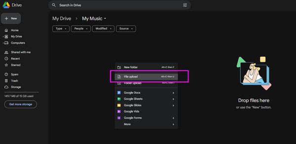 Kopier musik - iPad til computer Google Drive