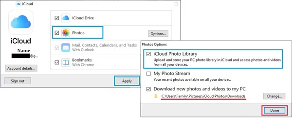 Chọn Ảnh iCloud cho Windows