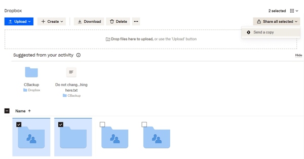 Dropbox-bestand overzetten