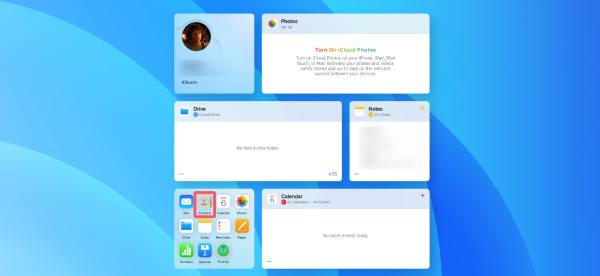 Site Web des contacts iCloud