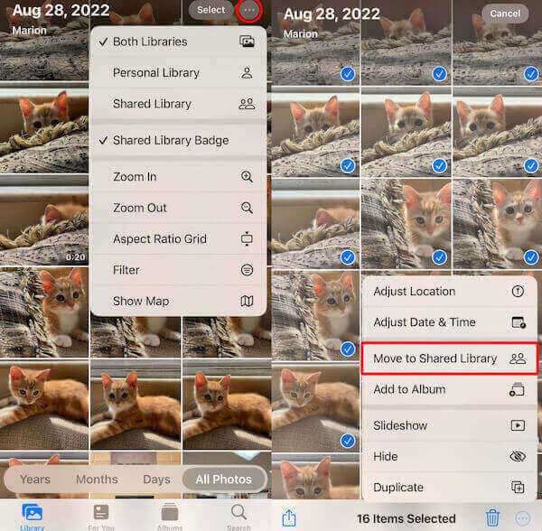 Choisissez « Déplacer vers la bibliothèque ».