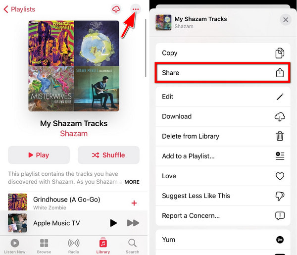 Dijeli popis za reprodukciju glazbe