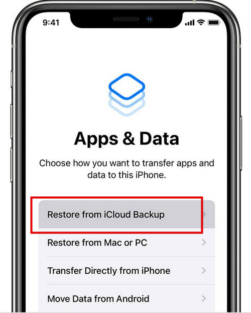 Επαναφορά από το iCloud Backup