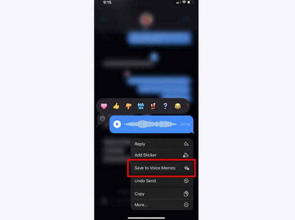 حفظ الرسائل الصوتية والمذكرات الصوتية