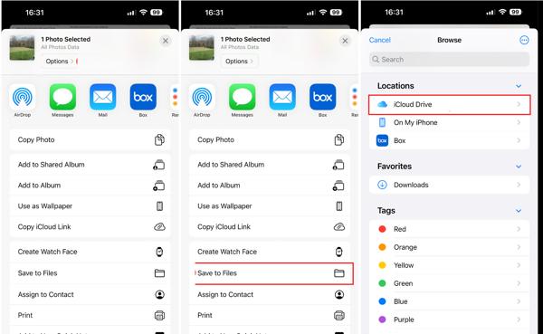 Salva video iCloud Drive