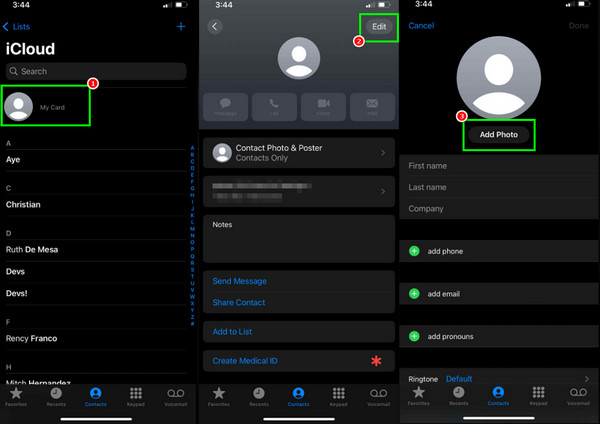 Διαχείριση φωτογραφίας επαφής