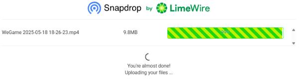 Proces nahrávání Snapdrop