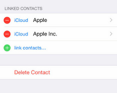 إلغاء ربط جهات اتصال iCloud وإعادة ربطها