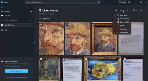 Φωτογραφίες iCloud Φωτογραφίες Windows10