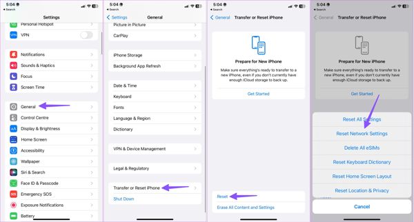 Ripristina le impostazioni di rete