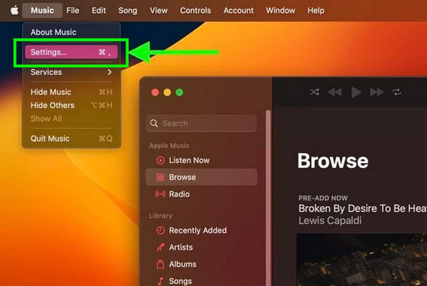 Ative a Sincronização da Biblioteca no Mac