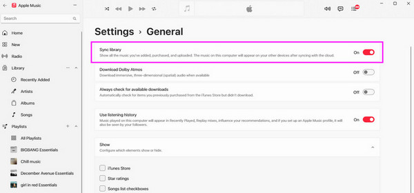 Ative a Sincronização da Biblioteca no Windows